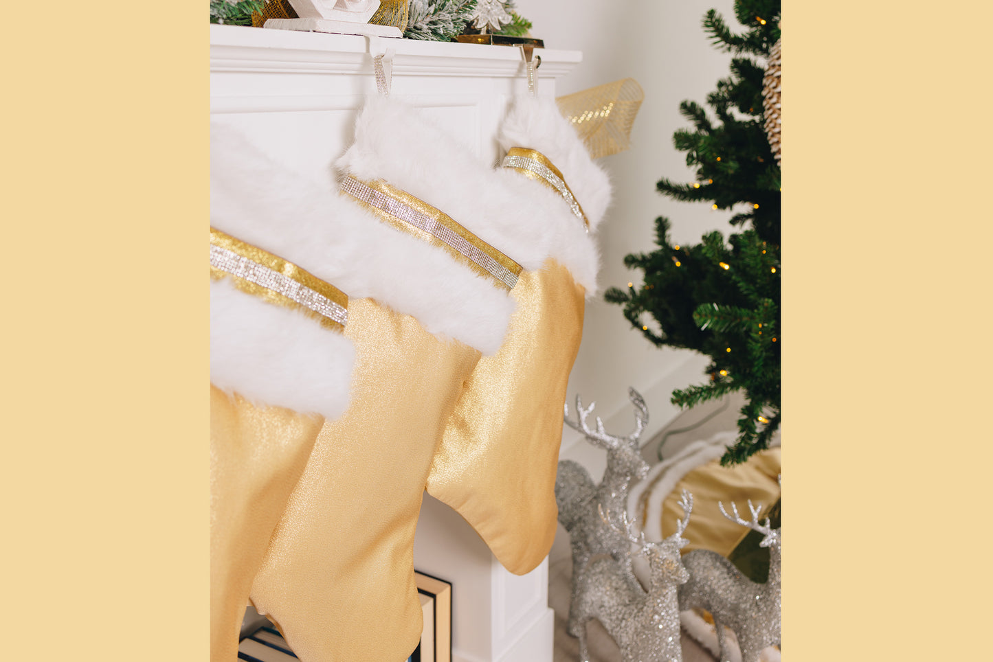 Gold Designer Christmas Stockings