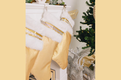 Gold Designer Christmas Stockings
