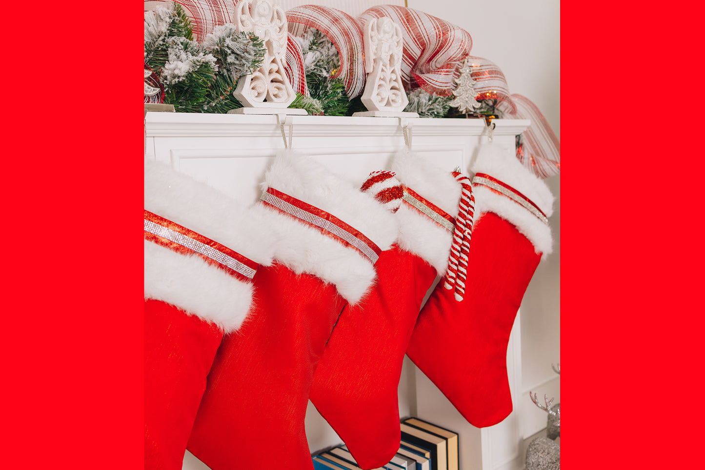 Red Designer Christmas Stockings