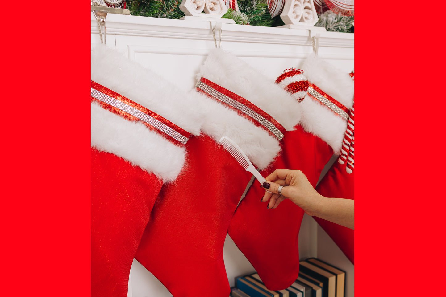 Red Designer Christmas Stockings